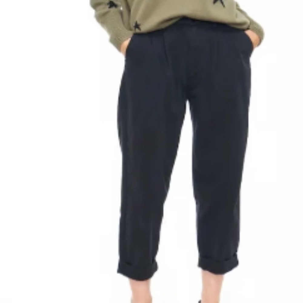 Pistola Estelle Mid Rise Washed Navy Cropped Pleated Trouser Women’s 29 NEW